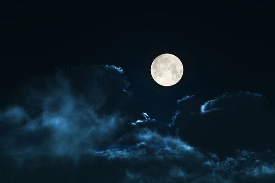 満月と雲海