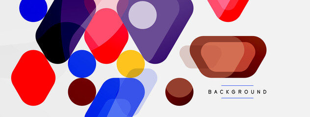 Abstract round geometric shapes and circles background. Trendy techno business template for wallpaper, banner, background or landing