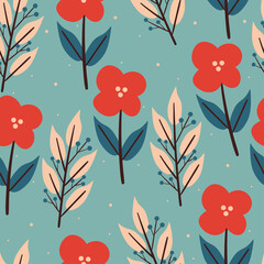 flower seamless pattern for fabric print, textile, gift wrapping paper. botanical drawing