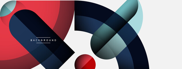 Fototapeta premium Trendy shapes, color minimal design composition, lines and shadows for wallpaper banner background or landing page