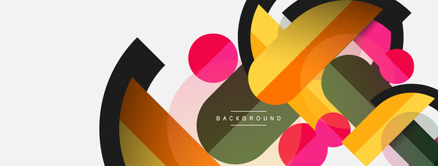 Round geometric shapes lines and circles. Vector template for wallpaper banner background or landing page