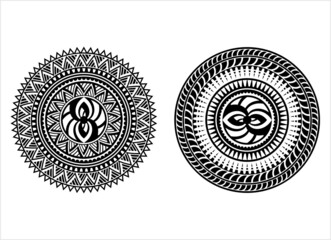 Polynesian Style Circular Shape Tattoo M_2203004