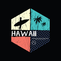 Hawaii illustration typography. perfect for t shirt design