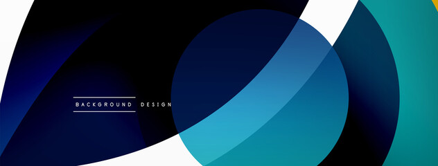 Fototapeta premium Creative geometric wallpaper. Minimal abstract background. Circle wave and round shapes composition vector illustration for wallpaper banner background or landing page