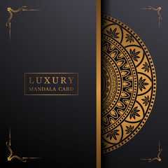 luxury mandala greeting card template with an Islamic background