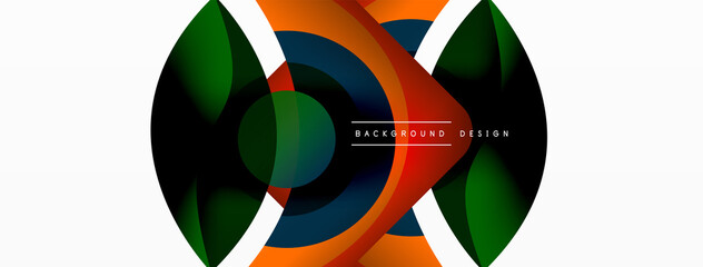 Obraz premium Creative geometric wallpaper. Minimal abstract background. Circle wave and round shapes composition vector illustration for wallpaper banner background or landing page