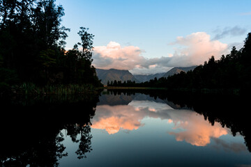 Reflection of clouds in lake