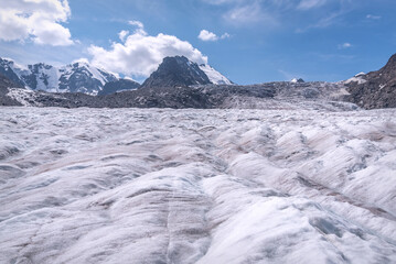 Fototapeta na wymiar glacier relief mountains ice clouds sky summer