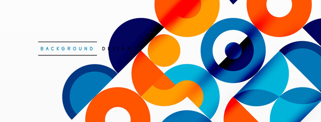 Colorful circle abstract background. Minimal geometric template for wallpaper, banner, presentation