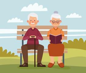 elderly couple in the park