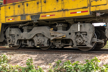 Naklejka premium Railway truck, passenger train, freight train