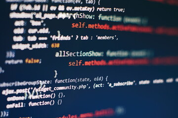IT business. Python code computer screen. Mobile application design Concept.