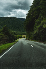 Alpine highway in New Zealand