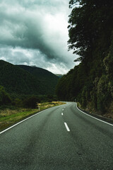 Alpine highway in New Zealand