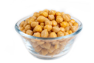 Boiled chickpea on the white background