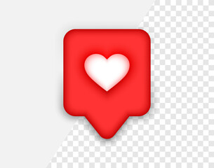 3d speech bubble heart bubbles for social media love notification like icon background