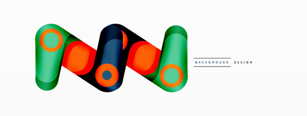 Modern stylish geometric background. Abstract round shapes composition for wallpaper, banner, background or landing