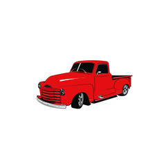 Vector drawing of a vintage truck 