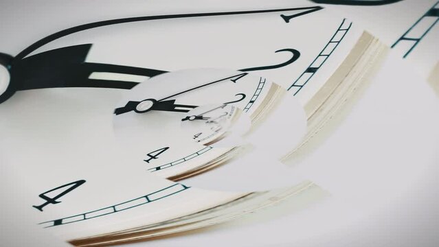 Endless White Clock Abstract Background