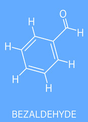 Benzaldehyde bitter almond odor molecule. Skeletal formula.