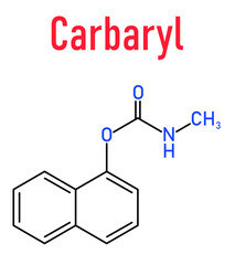Carbaryl (carbaril) insecticide molecule (carbamate class). Skeletal formula.