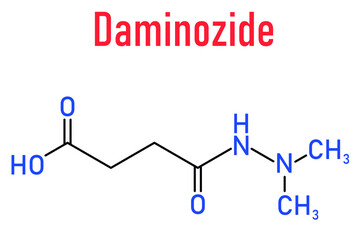Daminozide (Alar) plant growth regulator molecule. Has been banned because of carcinogenicity concerns. Skeletal formula.