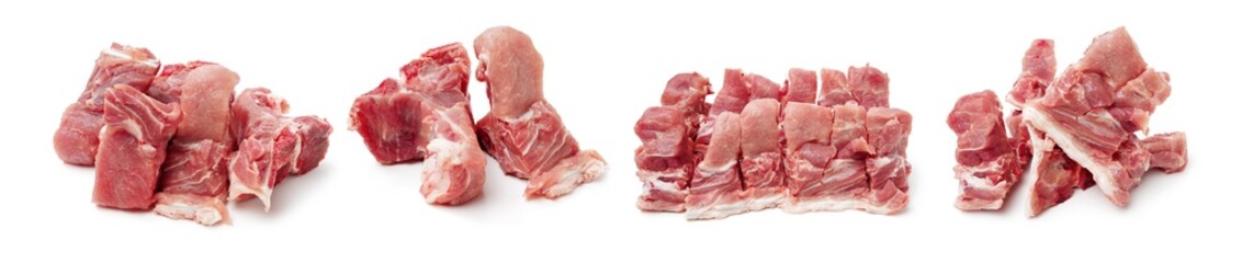 Raw Pork vertebra Isolated On White Background