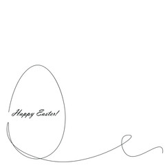 Happy easter card line drawing vector illustration