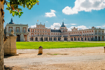 landscape of the palace of aranjuez in madrid, spain