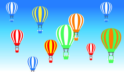 Hot air balloons. Vector illustration