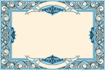 Decorative ornate retro design blank frame