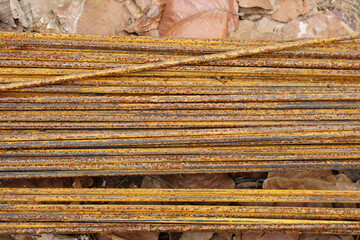 rusty iron steel used for building construction
