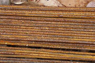 rusty iron steel used for building construction