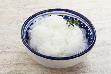 Glass asian noodles in the bowl