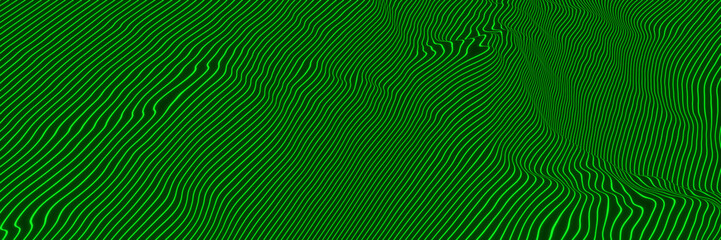 Abstract green mountain contour lines. Topographic terrain.