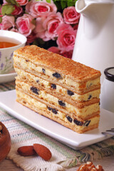 Close up of multi-layer biscuit    
