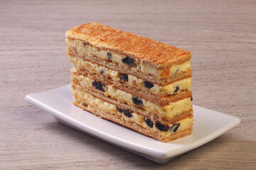 Close up of multi-layer biscuit    
