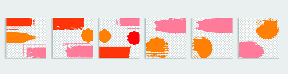  Social media covers with simple design elements . Boho style . Leaves . Post frame stories templates.  Layout for promotion .Media banner .Vector