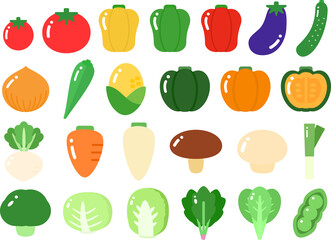 野菜　食材　セット素材　主線なし