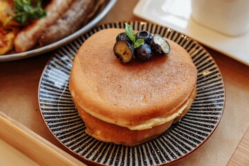 Delisious breakfast in a cafe 