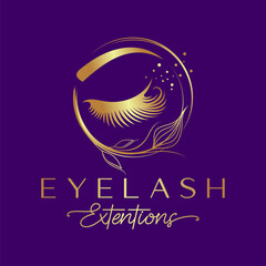 Eyelash extension logo design vector illustration