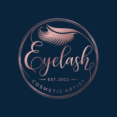 Obraz premium Eyelash extension logo design vector illustration