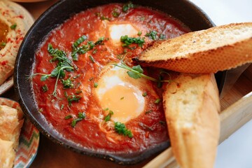 Delisious breakfast in a cafe 