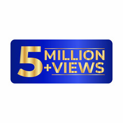 5 million followers thank you  background.background design. 5 million views.5M Views