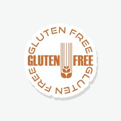 Gluten Free sticker icon isolated on white background