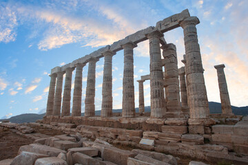 Obraz premium Greece, Temple of Poseidon at Cape Sounion