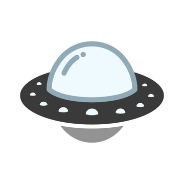 UFO Logo Icon alien ship Flat Pictogram vector illustration