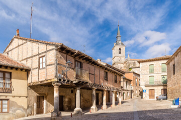 details of the buildings of the historic center of the city of Lerma in the province of Burgos,...