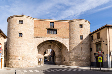 details of the buildings of the historic center of the city of Lerma in the province of Burgos, Spain