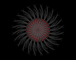 fireworks on black background, paint brush spiral illustration design